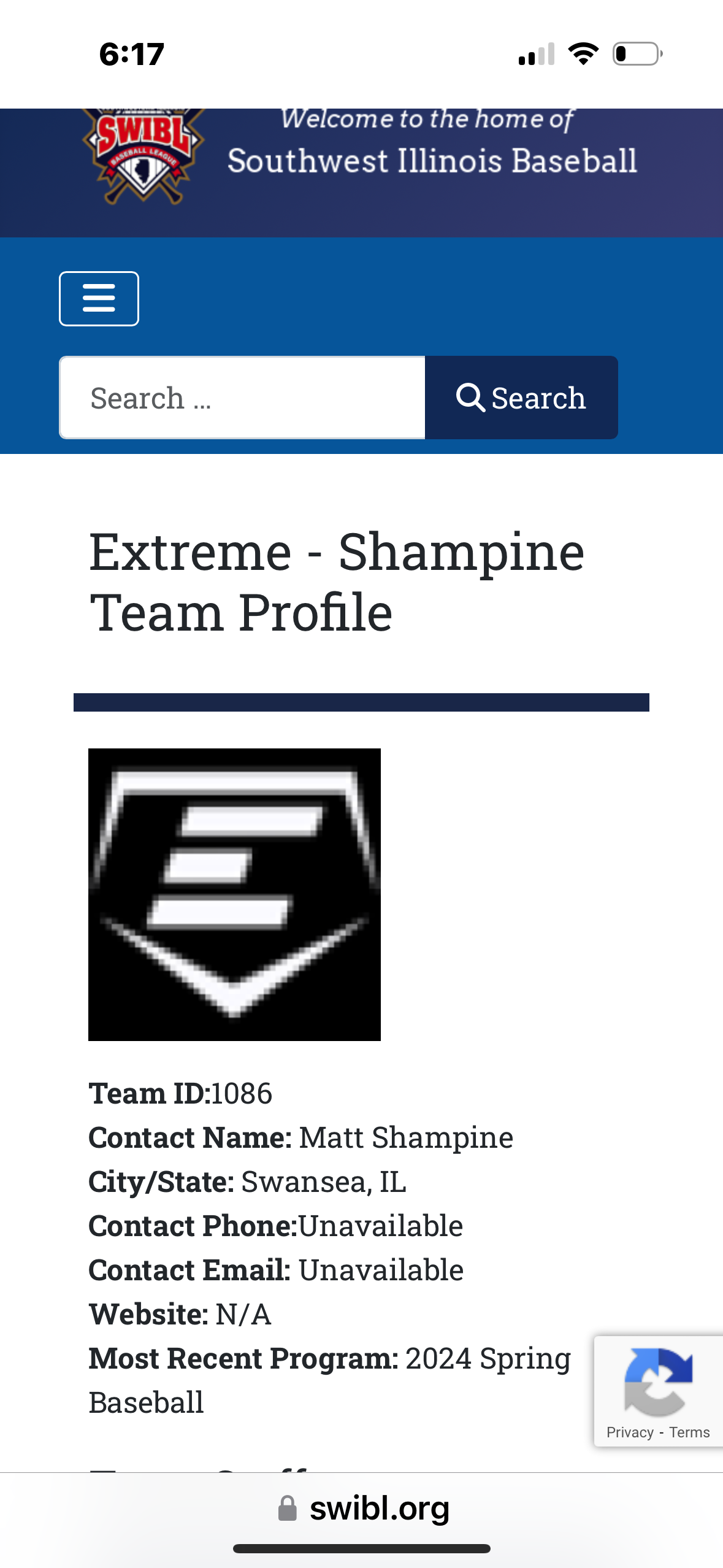 mobile team page